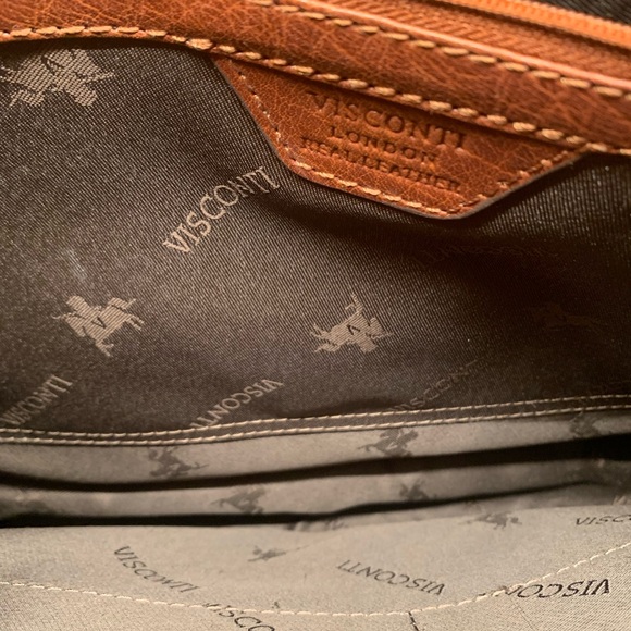 Visconti London Brown Leather Messenger Bag - Picture 7 of 13